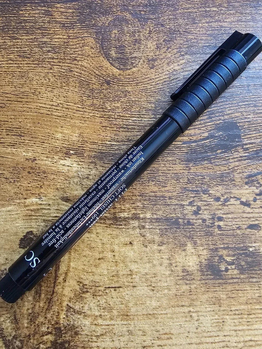 Faber-Castell Pitt Artist Pen with a black soft chisel nib SC 199